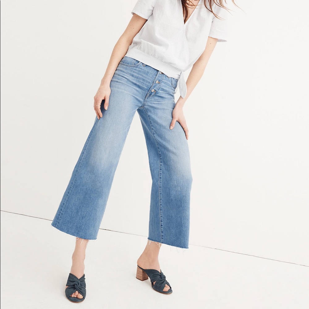 Madewell Button Up Crop Raw Hem Jeans- size 27